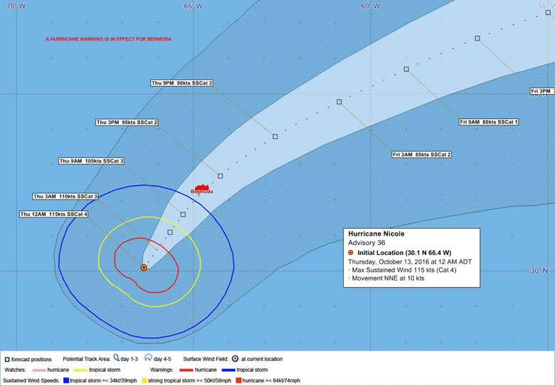 Bermuda Weather Service - Hurricane Nicole advisory #36